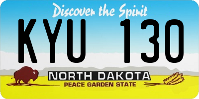 ND license plate KYU130