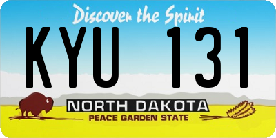 ND license plate KYU131