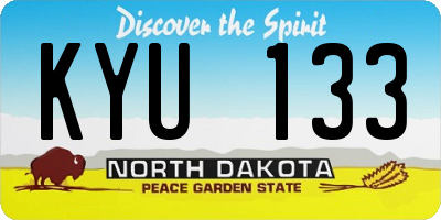 ND license plate KYU133