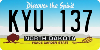 ND license plate KYU137