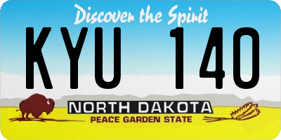 ND license plate KYU140