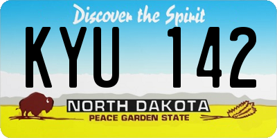 ND license plate KYU142