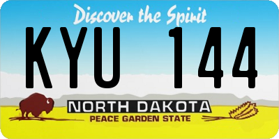 ND license plate KYU144