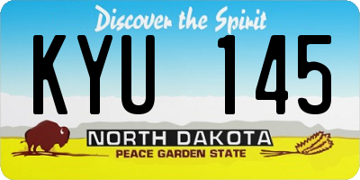 ND license plate KYU145
