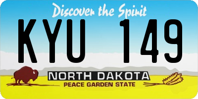 ND license plate KYU149