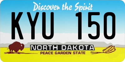 ND license plate KYU150