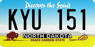 ND license plate KYU151