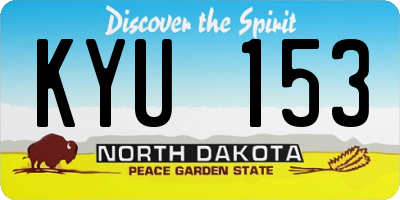 ND license plate KYU153