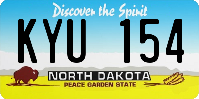 ND license plate KYU154