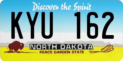 ND license plate KYU162