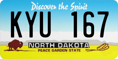 ND license plate KYU167