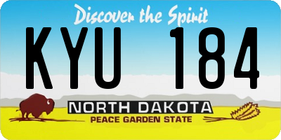 ND license plate KYU184