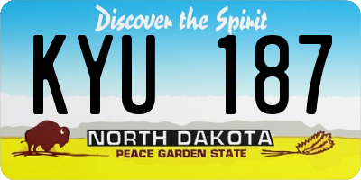 ND license plate KYU187