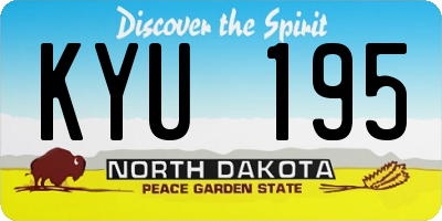 ND license plate KYU195