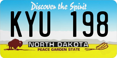 ND license plate KYU198