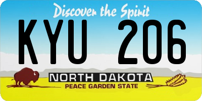 ND license plate KYU206