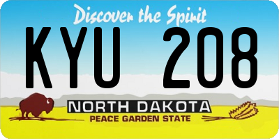 ND license plate KYU208