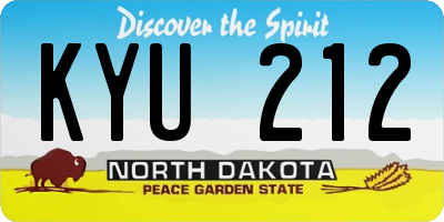 ND license plate KYU212