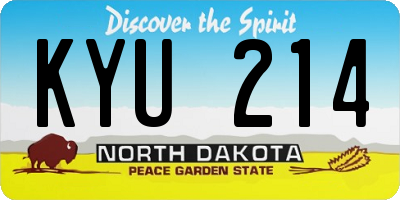 ND license plate KYU214