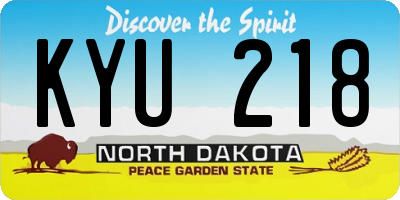 ND license plate KYU218