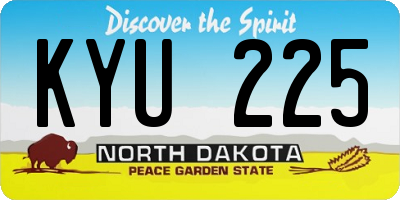 ND license plate KYU225
