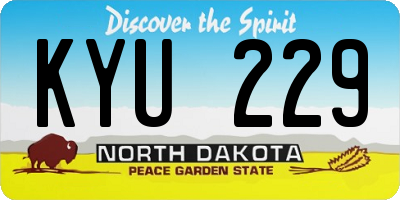 ND license plate KYU229