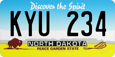 ND license plate KYU234