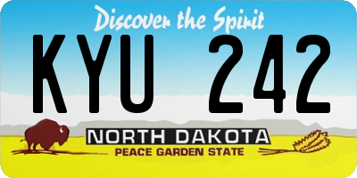 ND license plate KYU242
