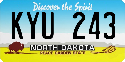ND license plate KYU243