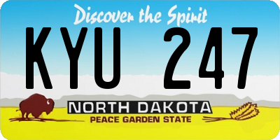 ND license plate KYU247