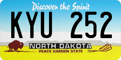 ND license plate KYU252