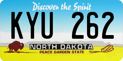 ND license plate KYU262