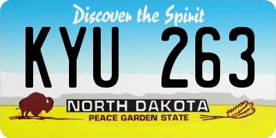 ND license plate KYU263