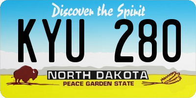 ND license plate KYU280