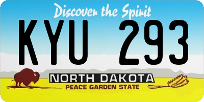 ND license plate KYU293