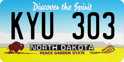 ND license plate KYU303