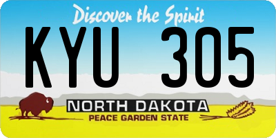 ND license plate KYU305