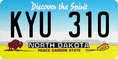ND license plate KYU310