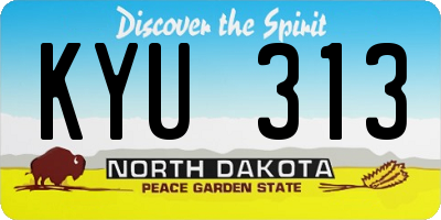 ND license plate KYU313