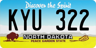 ND license plate KYU322