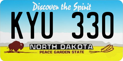 ND license plate KYU330