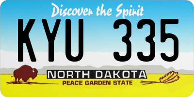 ND license plate KYU335