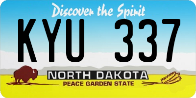 ND license plate KYU337
