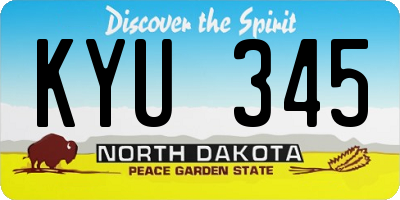 ND license plate KYU345