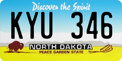 ND license plate KYU346