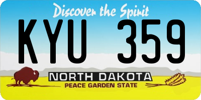 ND license plate KYU359