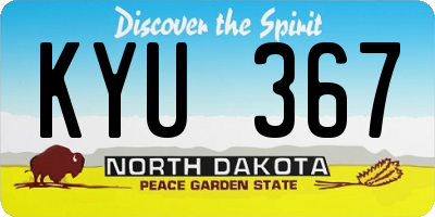 ND license plate KYU367