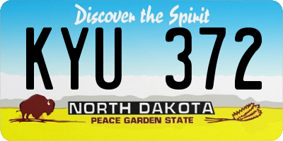 ND license plate KYU372