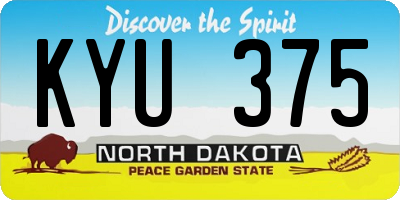 ND license plate KYU375