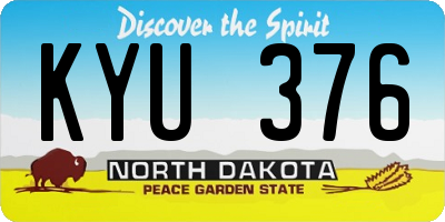ND license plate KYU376